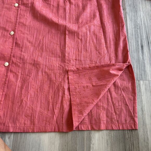 Liz Claiborne Coral And Gold Floral Button Down Blouse With 3/4 Sleeves Size 2X - Picture 7 of 12